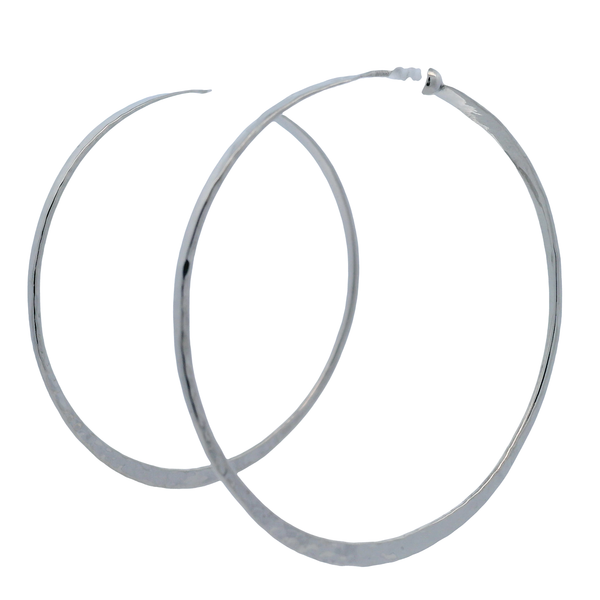 Sterling Silver Twisted Hammered Hoop Earrings West and Company Auburn, NY