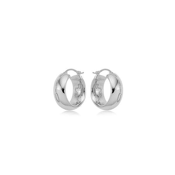 Sterling Silver Wide Hoop Earrings with Snap Bar Closure West and Company Auburn, NY