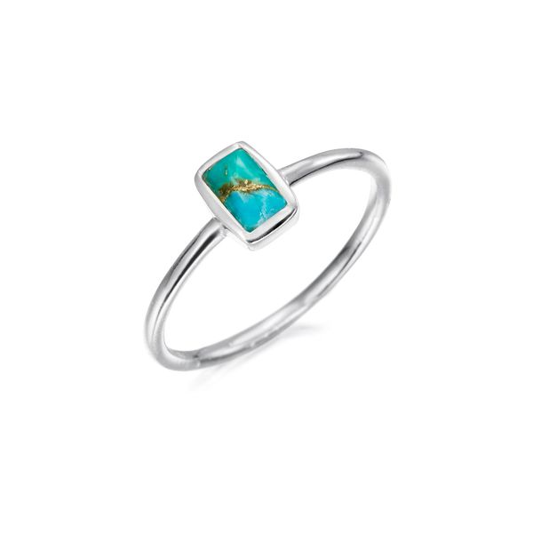 Sterling Silver 6mm Bezel Set Turquoise Ring West and Company Auburn, NY