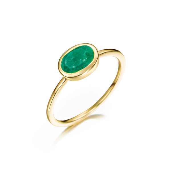 18K Vermeil 6mm Bezel Set Green Onyx Ring West and Company Auburn, NY
