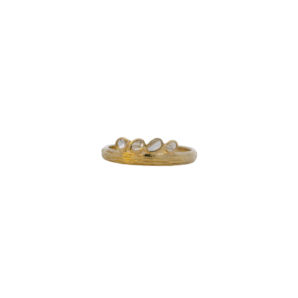 18K Gold Plated Diamond Slice Ring .24CTW West and Company Auburn, NY