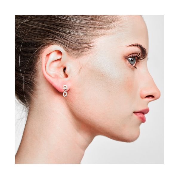 Sterling Silver Geometric Short Drop Earrings Image 2 West and Company Auburn, NY