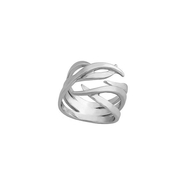 Sterling Silver Satin and Polished Open 