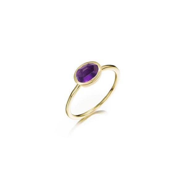 18K Vermeil Bezel Set Amethyst Ring West and Company Auburn, NY