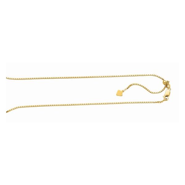 Sterling Silver 1.4mm Adjustable Yellow Box 22