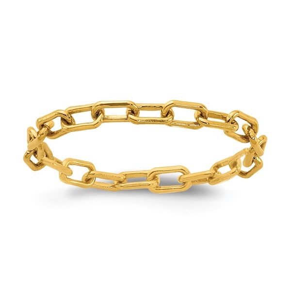 14K Gold Filled Paperclip Chain Ring  - Fits Size 6.5-7.75 West and Company Auburn, NY