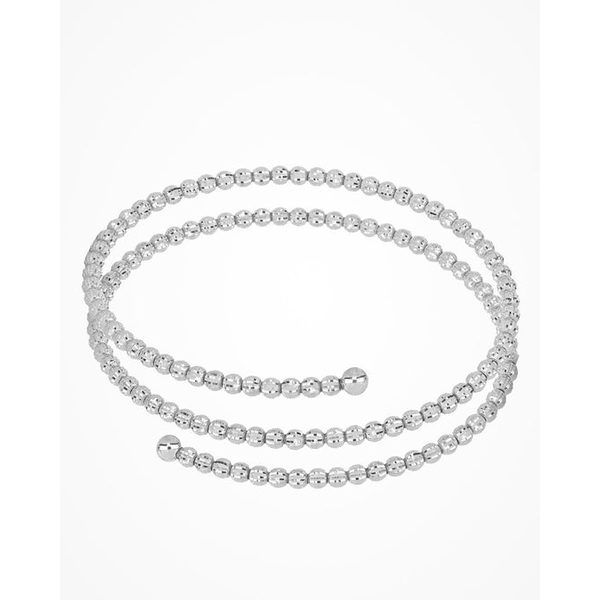 Sterling Silver Diamond Cut Beads Spring Wrap Around Bangle Bracelet West and Company Auburn, NY