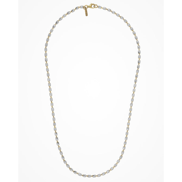 Sterling Silver and 14K Gold Plated Oval Diamond Cut Link Necklace - 36 Inches West and Company Auburn, NY