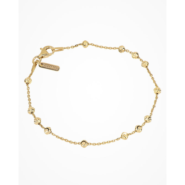 14K Gold Plated 3 Plus 1 Diamond Cut Bead Staion Bracelet -Adjustable to 7.5 Inches West and Company Auburn, NY