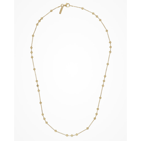 14K Gold Plated Diamond Cut 3 + 1 Beaded Necklace with Lobster Claw Clasp -16 Inches West and Company Auburn, NY