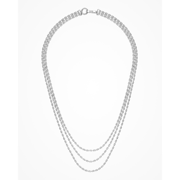 Sterling Silver Diamond Cut Triple Row Bead Necklace - 18 Inches West and Company Auburn, NY