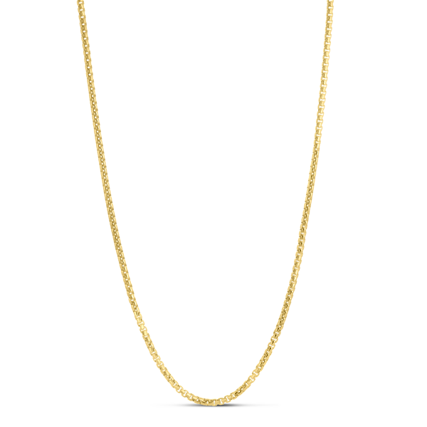 Silver (14k Yellow Gold Plated) 2.6mm Polished Round Box Chain with Lobster Clasp-22 Inches West and Company Auburn, NY