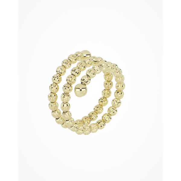 Gold Plated Sterling Silver Triple Row Diamond Cut Wrap Around Ring West and Company Auburn, NY
