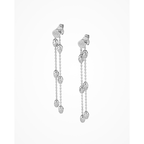 Sterling Silver Double Row Diamond Cut Dangle Earrings West and Company Auburn, NY