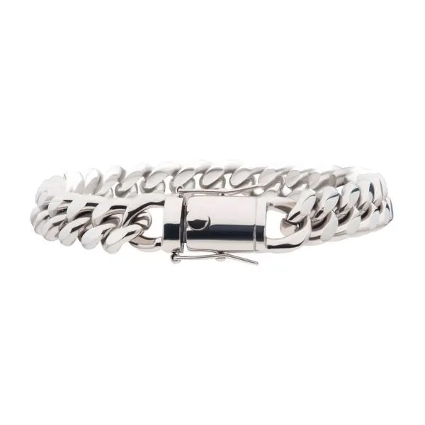 Stainless Steel 10mm Miami Cuban Chain with Box Clasp Bracelet West and Company Auburn, NY