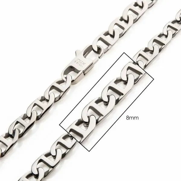 Stainless Steel 8mm Mariner Link Chain Necklace-24 Inches West and Company Auburn, NY