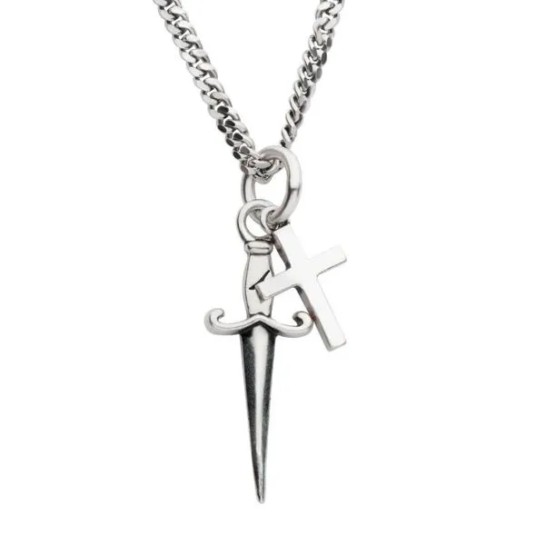 Sterling Silver Cross and Dagger Pendants with Chain West and Company Auburn, NY