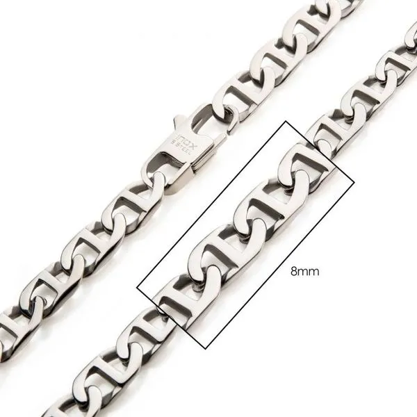 Stainless Steel 8mm Mariner Link Chain Necklace -22 Inches West and Company Auburn, NY