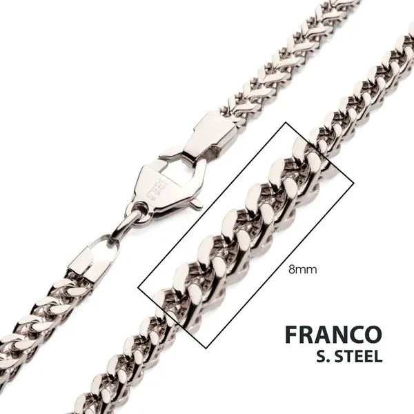 8mm Stainless Steel 8mm Franco Chain Necklace - 20 Inches Image 2 West and Company Auburn, NY