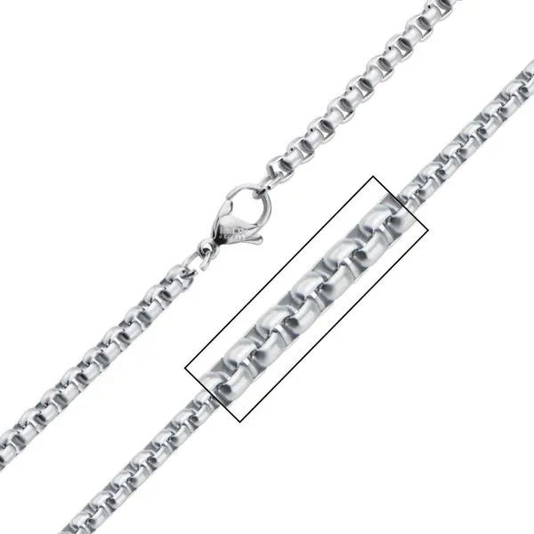 Stainless Steel Bold Box Polish Finished Chain in 24