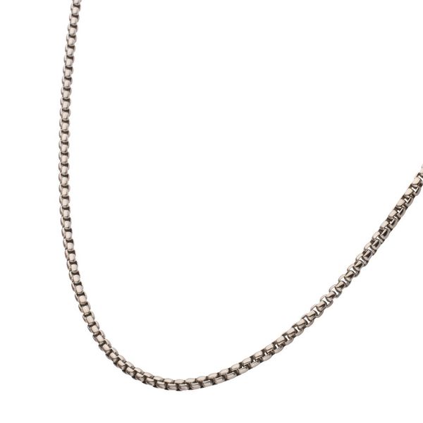 3mm Titanium Box Chain Necklace with Lobster Clasp- 24 IN Image 2 West and Company Auburn, NY