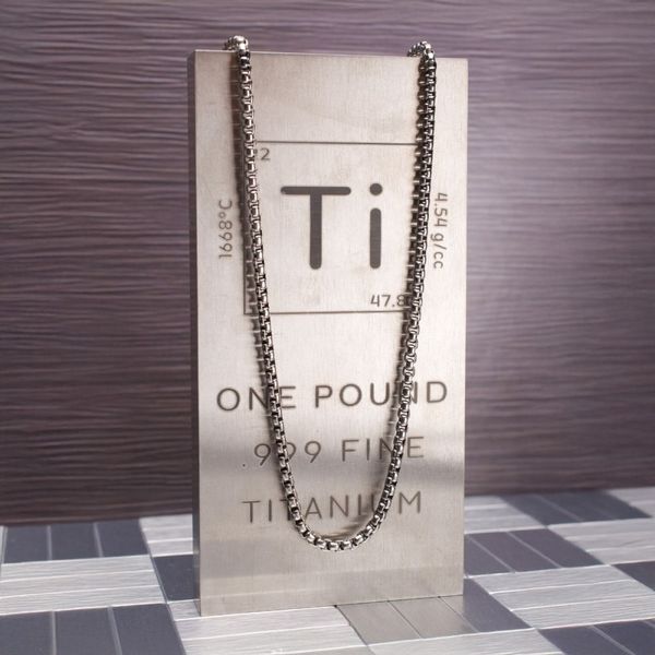 3mm Titanium Box Chain Necklace with Lobster Clasp- 24 IN West and Company Auburn, NY