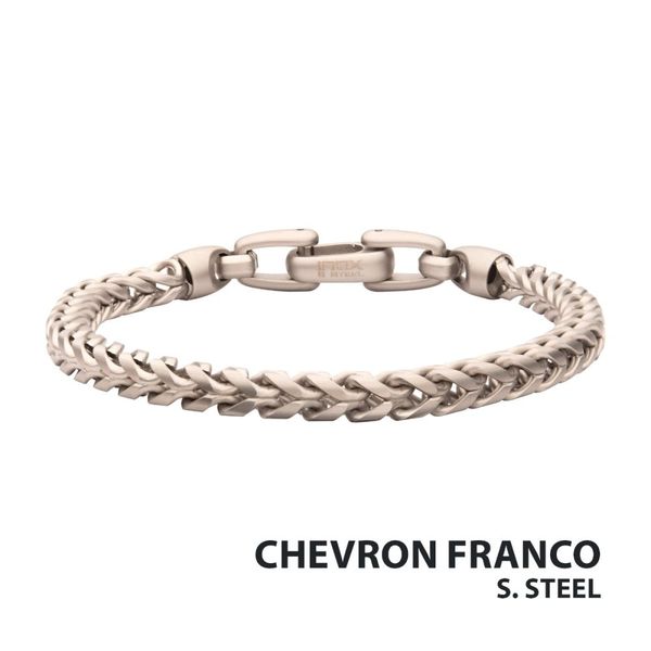 5mm Stainless Steel Sandblast Franco Chain Bracelet - 8.5IN West and Company Auburn, NY