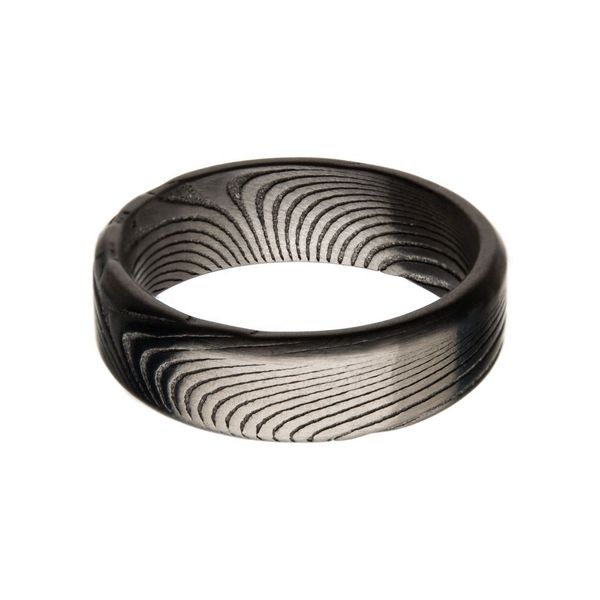 7mm Matte Finish Damascus Steel Band Ring In Size 10 Image 2 West and Company Auburn, NY