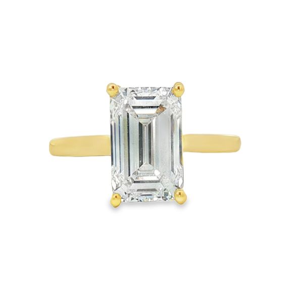 Emerald Cut Lab Grown Diamond Solitaire Ring in 14kt Yellow Gold Whidby Jewelers Madison, GA
