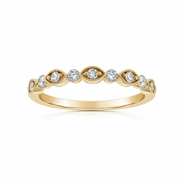 .25ct 14K Yellow Gold Diamond Wedding Band | Milgrain Diamond Band Whidby Jewelers Madison, GA