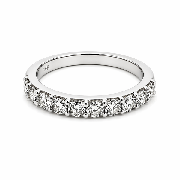 1.00ct Ten Stone Diamond Wedding Band in 14K White Gold | Shared Prong Diamond Band Whidby Jewelers Madison, GA