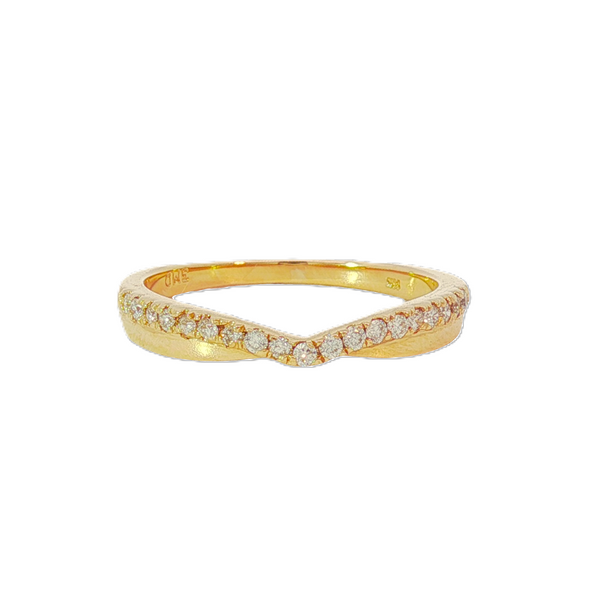 .19ct 14K Yellow Gold Diamond Chevron Wedding Band | V-Shape Diamond Ring Whidby Jewelers Madison, GA