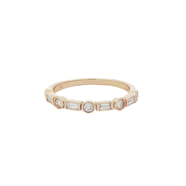 .35ct 14K Yellow Gold Mixed Diamond Wedding Band | Round & Baguette Diamond Band Whidby Jewelers Madison, GA