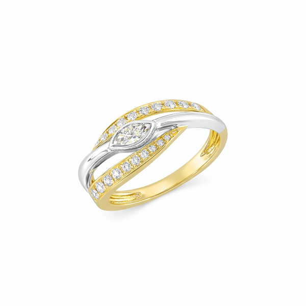 Two-Tone Diamond Fashion Ring | 14K Yellow & White Gold Diamond Ring Whidby Jewelers Madison, GA