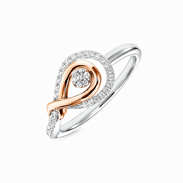 10K Rose Gold & Sterling Silver Diamond Fashion Ring | Two-Tone Diamond Halo Ring Whidby Jewelers Madison, GA