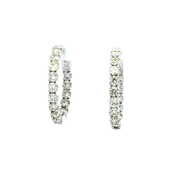 White 14Kt Oval Inside Out Diamond Earrings Whidby Jewelers Madison, GA