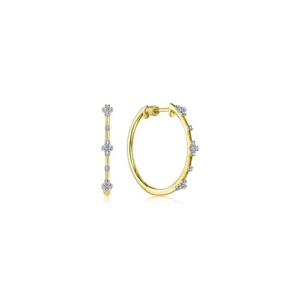 Yellow 14Kt Large Hoop Diamond Earrings Whidby Jewelers Madison, GA