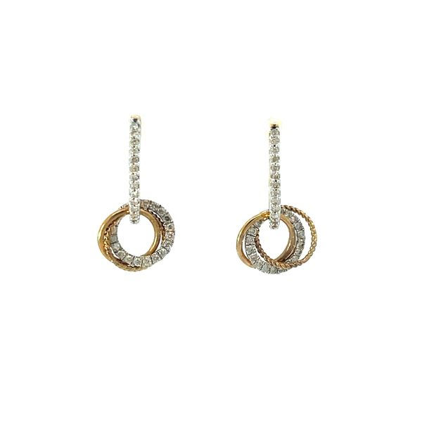 Yellow 10Kt Dangle Circles Diamond Earrings Whidby Jewelers Madison, GA