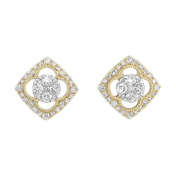 Two Tone 14Kt Diamond Earrings Whidby Jewelers Madison, GA