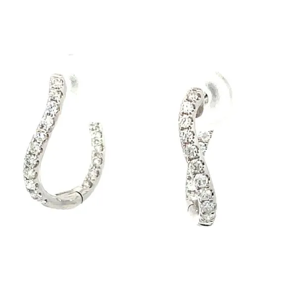 White 14Kt Small Hoop Diamond Earrings Whidby Jewelers Madison, GA