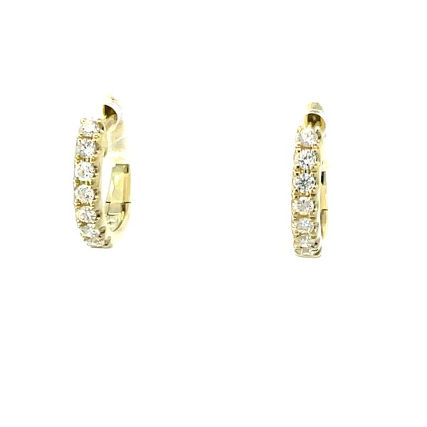 Yellow 14Kt Hoop Diamond Earrings Whidby Jewelers Madison, GA