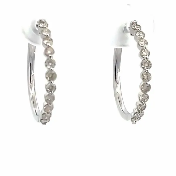 White 10Kt Hoop Diamond Earrings Whidby Jewelers Madison, GA