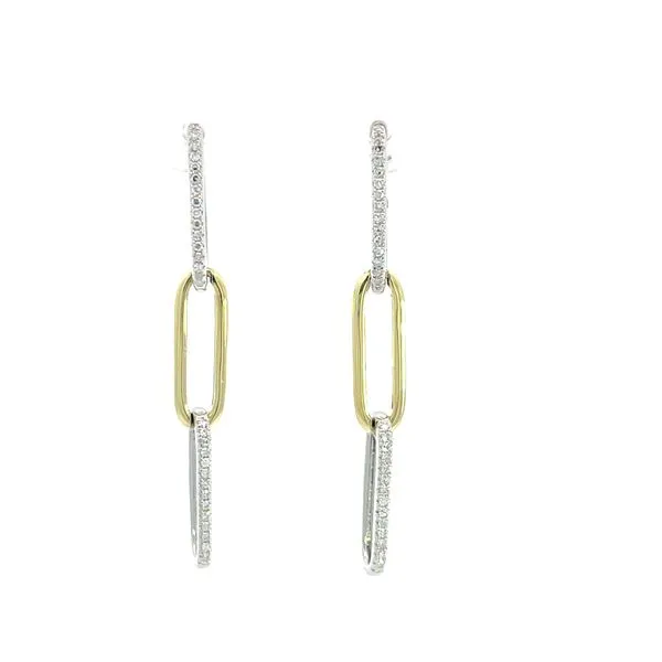 Two Tone 14Kt Diamond Earrings