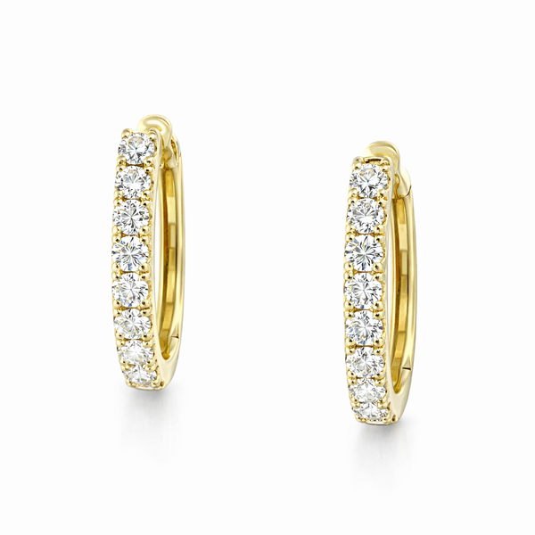 14K Yellow Gold Diamond Hoop Earrings | Classic Diamond Hoops Whidby Jewelers Madison, GA