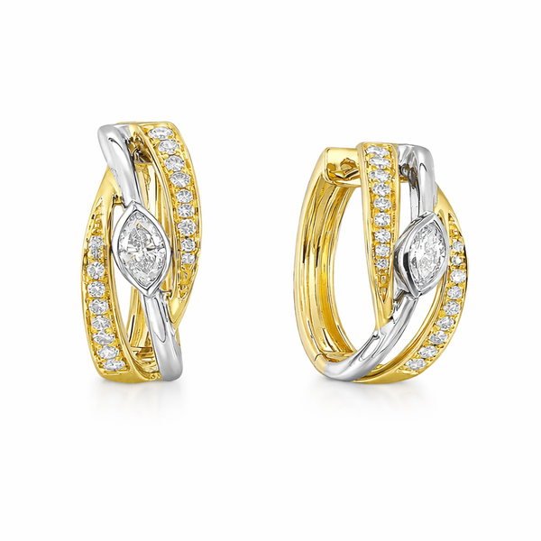 Two Tone 14 Karat Diamond Earrings Whidby Jewelers Madison, GA