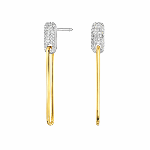 Two Tone 14 Karat Diamond Earrings Whidby Jewelers Madison, GA