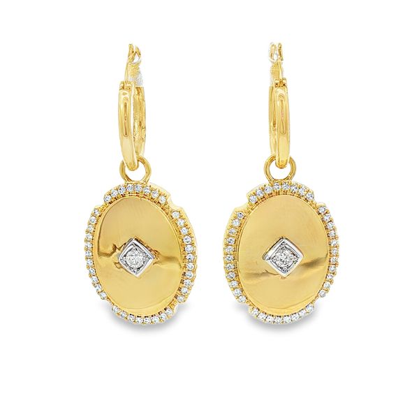 14K Yellow Gold Diamond Oval Drop Earrings | Vintage-Inspired Diamond Earrings Whidby Jewelers Madison, GA