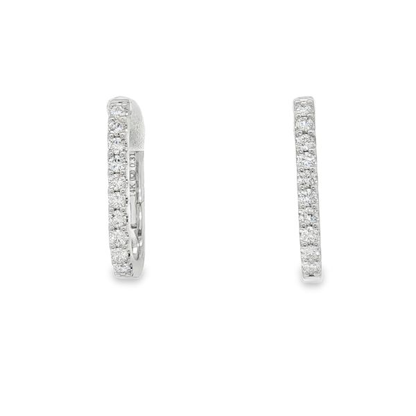14kt White Gold Diamond Hoop Earrings Whidby Jewelers Madison, GA