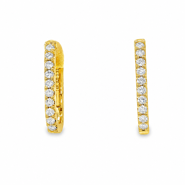 14kt Yellow Gold Diamond Hoop Earrings Whidby Jewelers Madison, GA