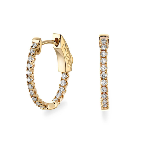 14KT White Gold 0.50CTW Diamond Inside-Outside Hoop Earrings Whidby Jewelers Madison, GA
